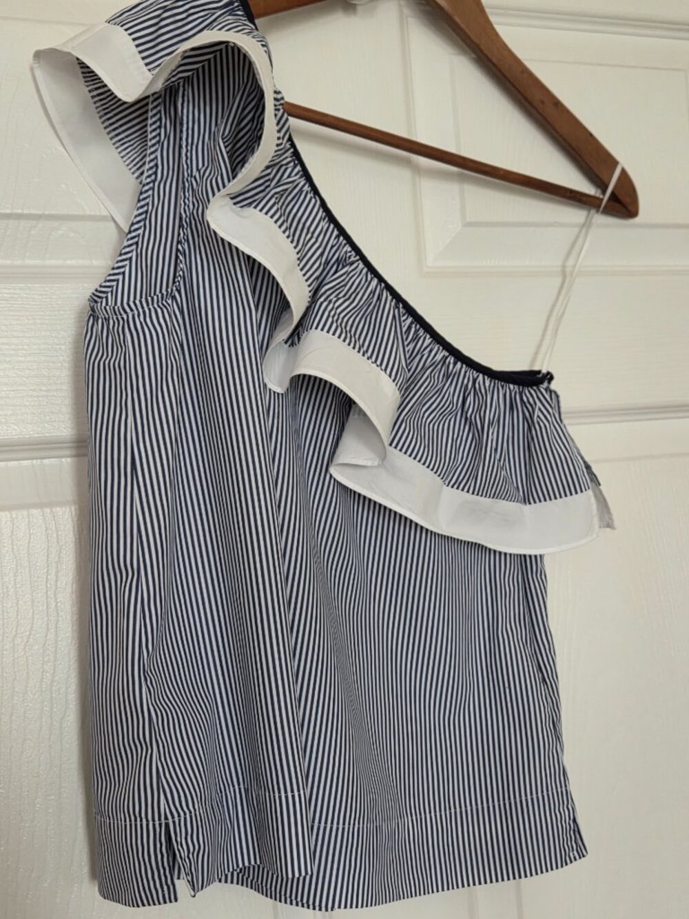 J.Crew Striped One Shoulder Ruffle Top - Picture 11 of 16